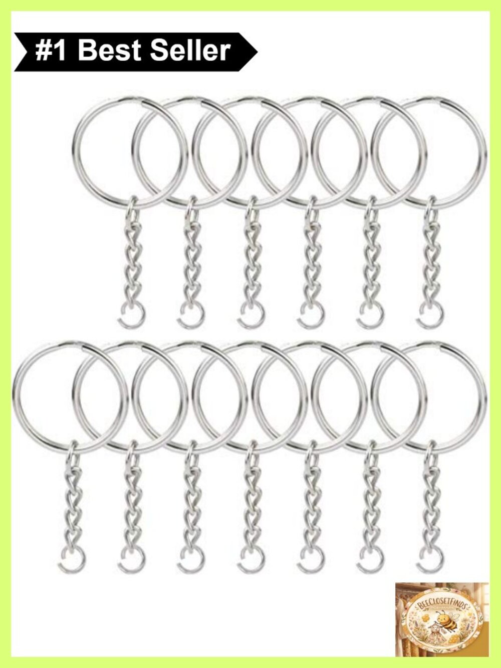 Split Keyrings with Chain Open Jump Rings DIY Jewelry Making Findings
